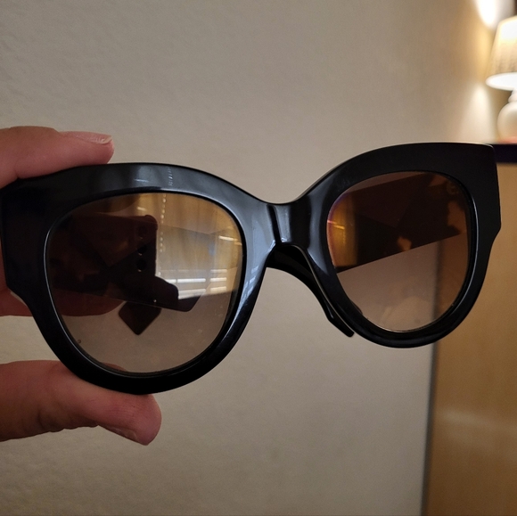 Fendi Black Sunglasses with Color Block Arms - Picture 4 of 12